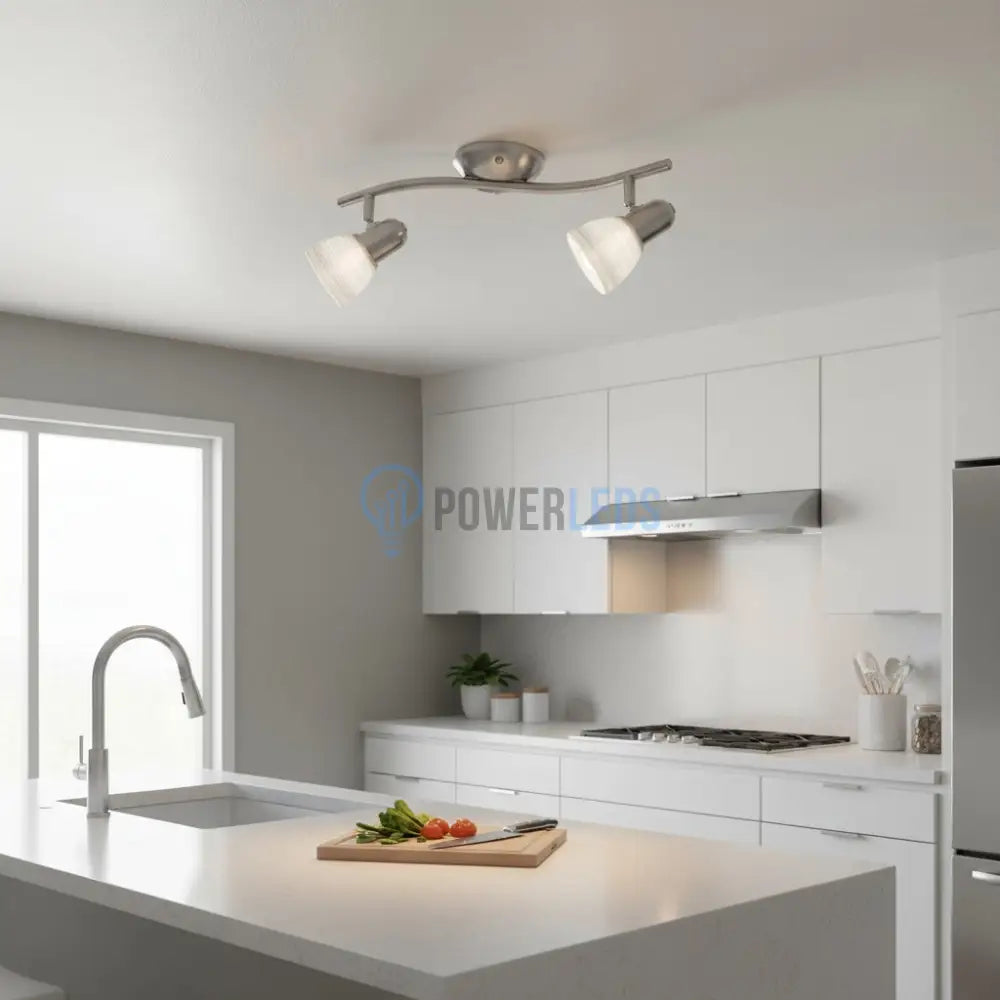 Lustra cu 2 Spoturi Reglabile DAKAR 1 Silver & White Chandeliers