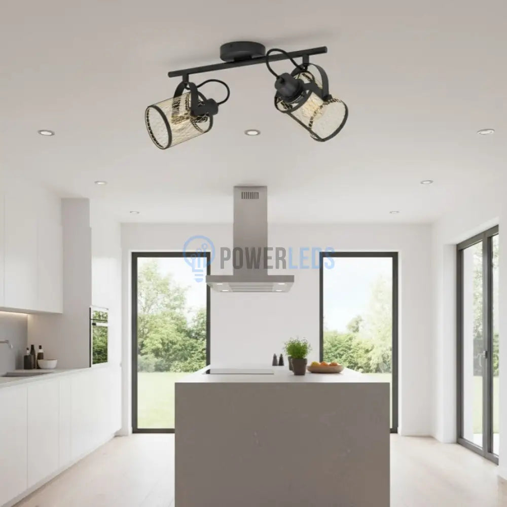 Lustra cu 2 Spoturi Reglabile DELLOW Black Eglo Chandeliers