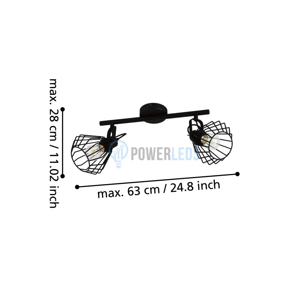 Lustra cu 2 Spoturi Reglabile TABILLANO Black Eglo Chandeliers