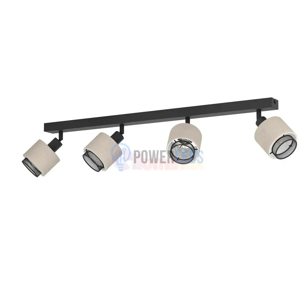 Lustra Cu 4 Spoturi Reglabile Black Natural ROSLEY 75CM NEAGRA Lighting Fixtures