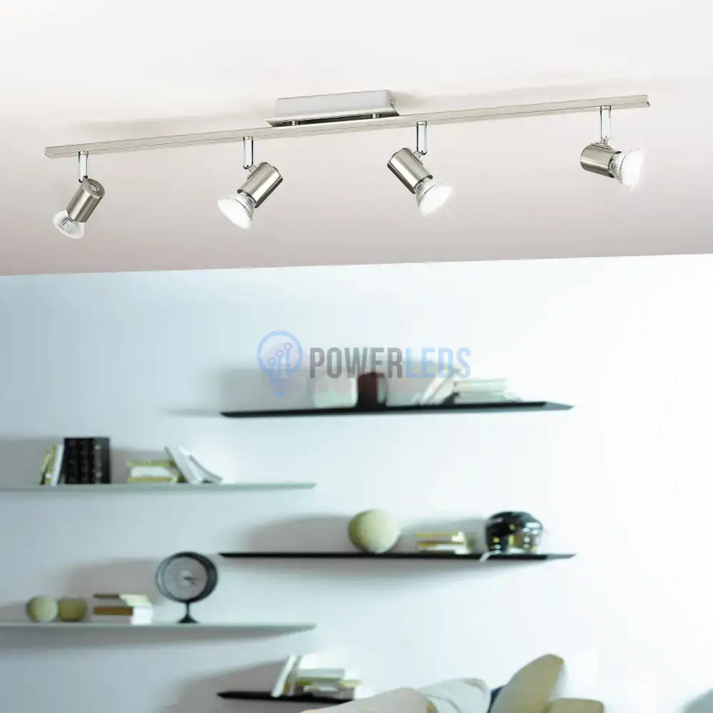 Lustra Cu 4 Spoturi Reglabile Silver ROTTELO 78CM ARGINTIE Lighting Fixtures