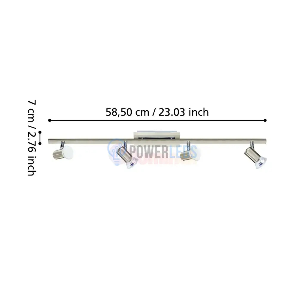 Lustra Cu 4 Spoturi Reglabile Silver ROTTELO 78CM ARGINTIE Lighting Fixtures