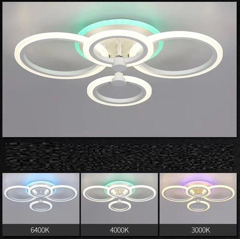 Lustra LED 4 Circle RGB Echivalent 500W Telecomanda