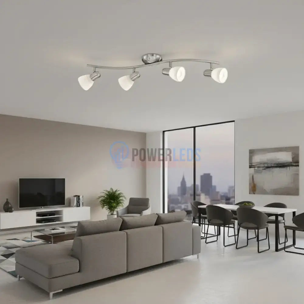Lustra DAKAR 1 cu 4 Spoturi White & Silver 65CM 65CM Chandeliers