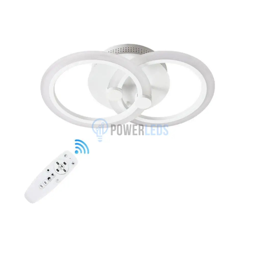 Lustra Led 1 + 1 Circle Design Alb Echivalent 300W Telecomanda Lighting Fixtures