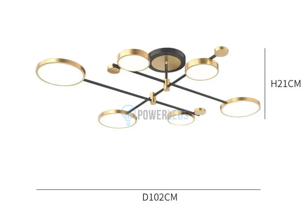 Lustra Led 102W 3 + 3 Dynamo Echivalent 500W Telecomanda Lighting Fixtures