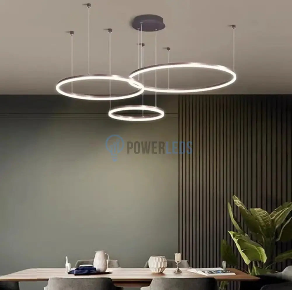 Lustra Led 104W Wonderland Brown 3 Segmente Mobile Telecomanda - 40 + 60 + 80Cm Ceiling Light