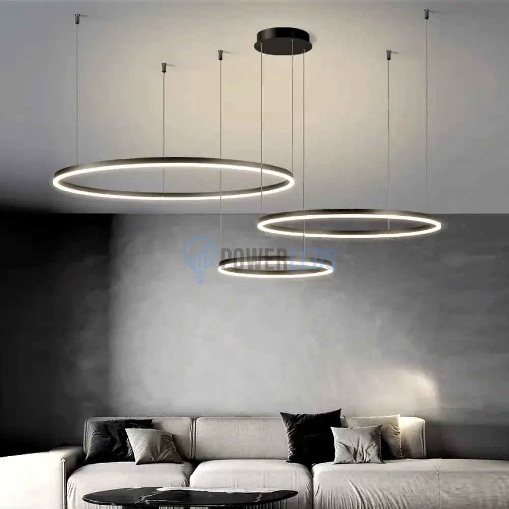 Lustra Led 104W Wonderland Brown 3 Segmente Mobile Telecomanda - 40 + 60 + 80Cm Ceiling Light