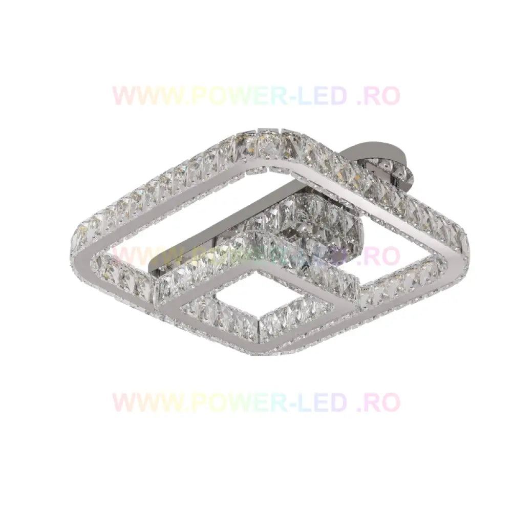 Lustra Led 108W Crown Square Cristal Telecomanda Chandeliers Crystal