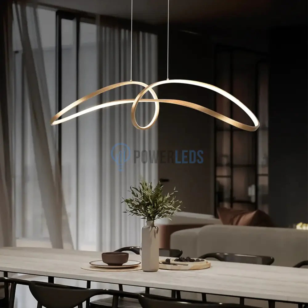 Lustra Led 108W Suspendata Eliptic Gold Smart Lighting Fixtures
