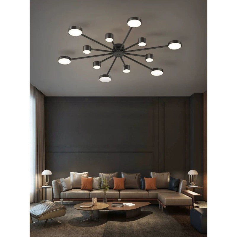 Lustra LED Nordic Style WEB Black Echivalent 600W Telecomanda G3867