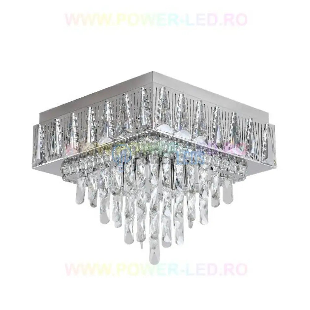 Lustra Led 120W Elegance Square Maxi Cristal Telecomanda Lighting Fixtures