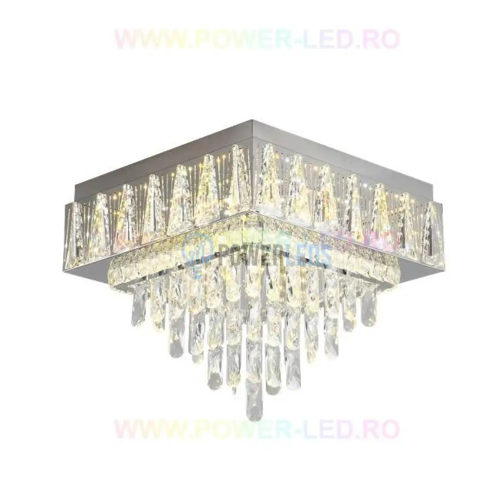 Lustra Led 120W Elegance Square Maxi Cristal Telecomanda Lighting Fixtures