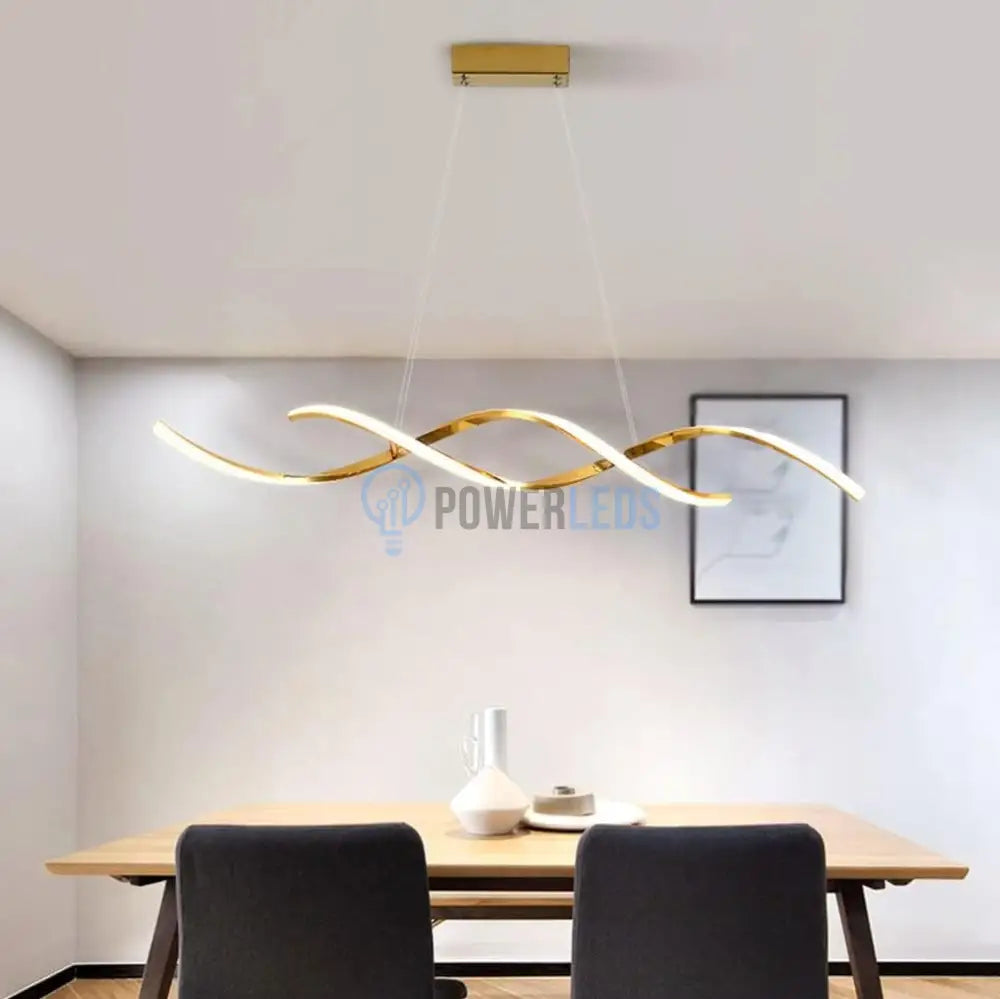 Lustra Led 120W Suspendata Linnea Gold Telecomanda Lighting Fixtures