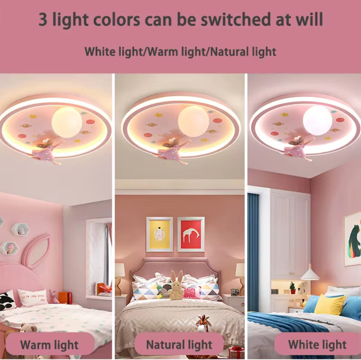 Lustra LED 120W Young Freedom Pink Echivalent 500W Telecomanda