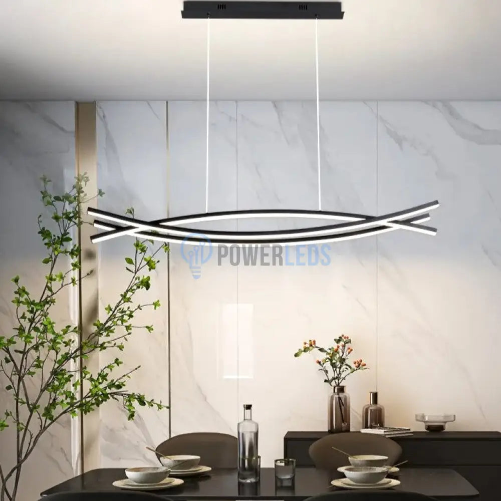 Lustra Led 132W Office Suspendata Black Telecomanda Lighting Fixtures