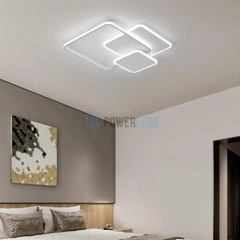 Lustra Led 144W Aragorn Square Alb Telecomanda Lighting Fixtures