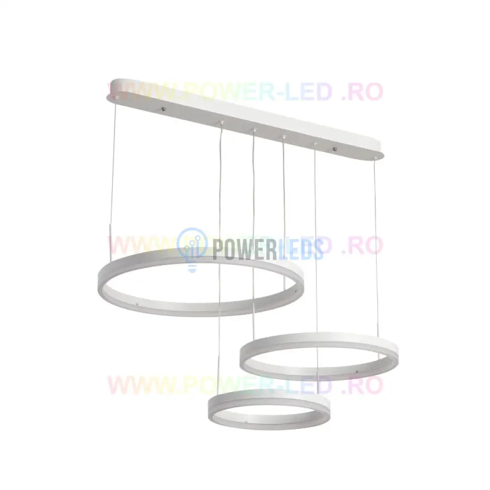 Lustra Led 150W Cassandra Circle Alba 3 Segmente Echivalent 600W Lighting Fixtures