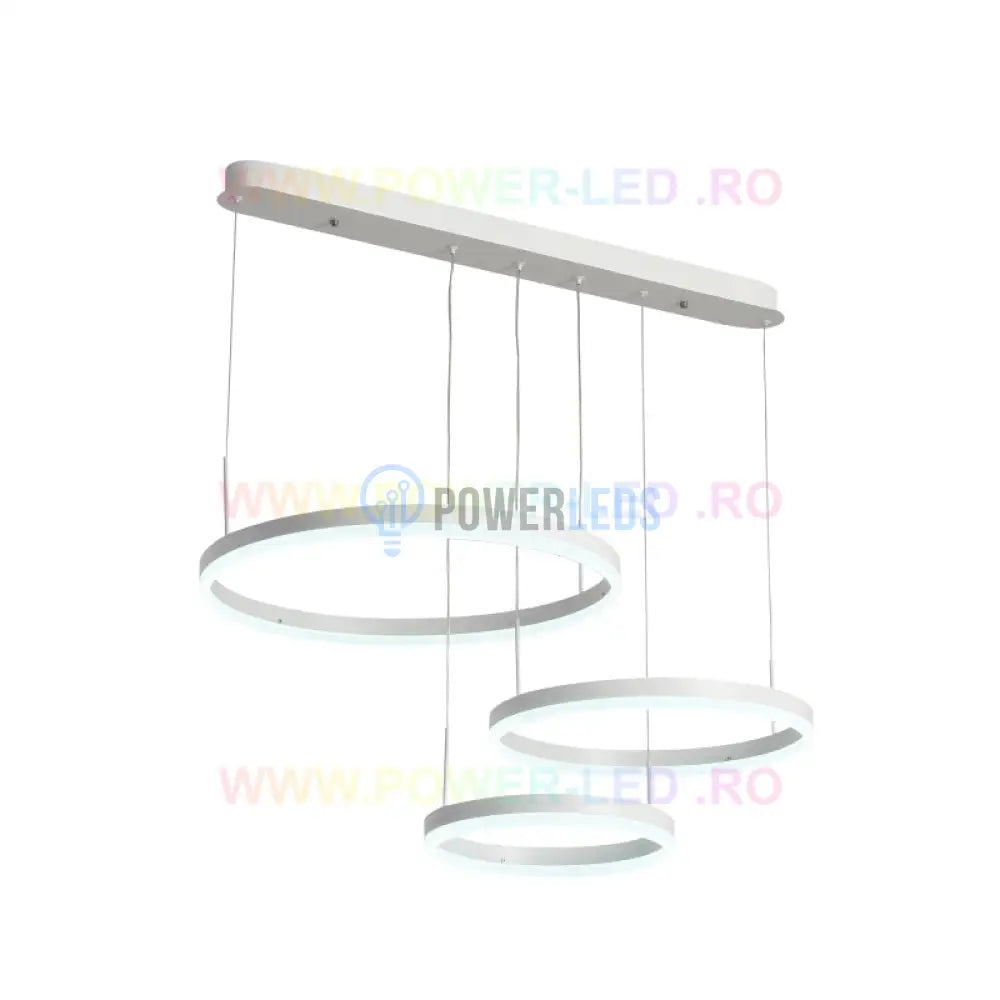 Lustra Led 150W Cassandra Circle Alba 3 Segmente Echivalent 600W Lighting Fixtures