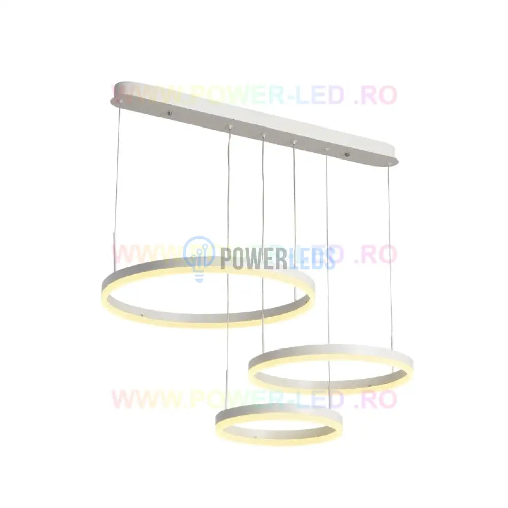 Lustra Led 150W Cassandra Circle Alba 3 Segmente Echivalent 600W Lighting Fixtures