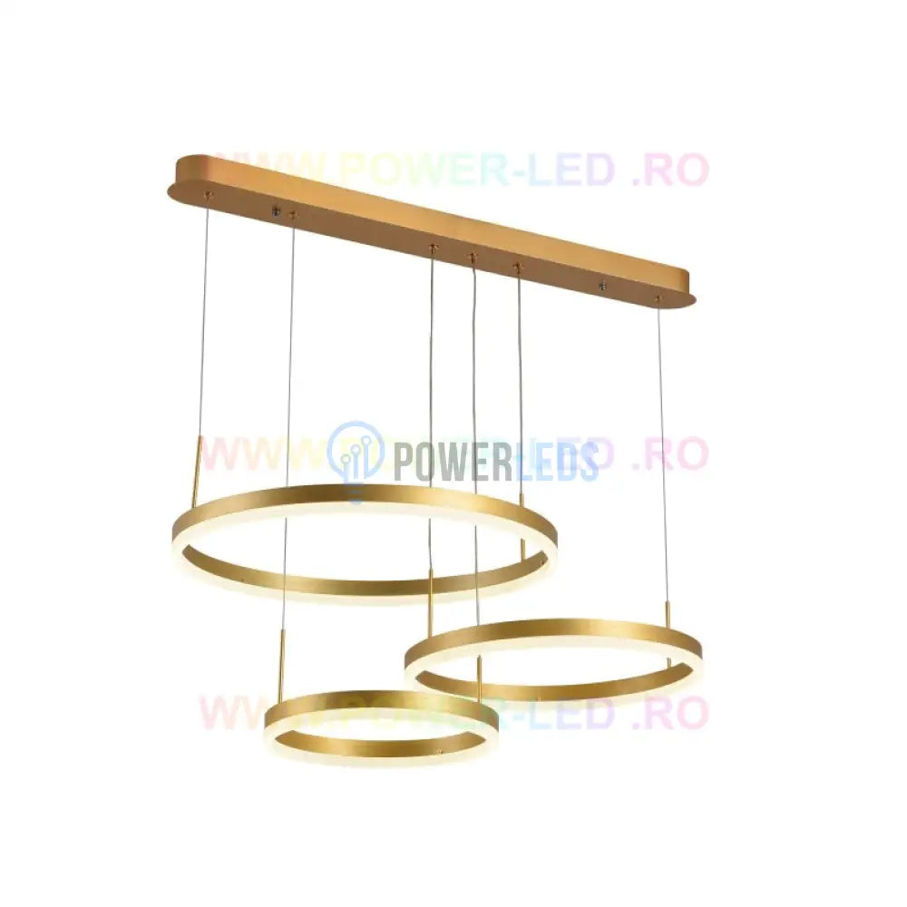 Lustra Led 150W Cassandra Circle Gold 3 Segmente Echivalent 600W Lighting Fixtures