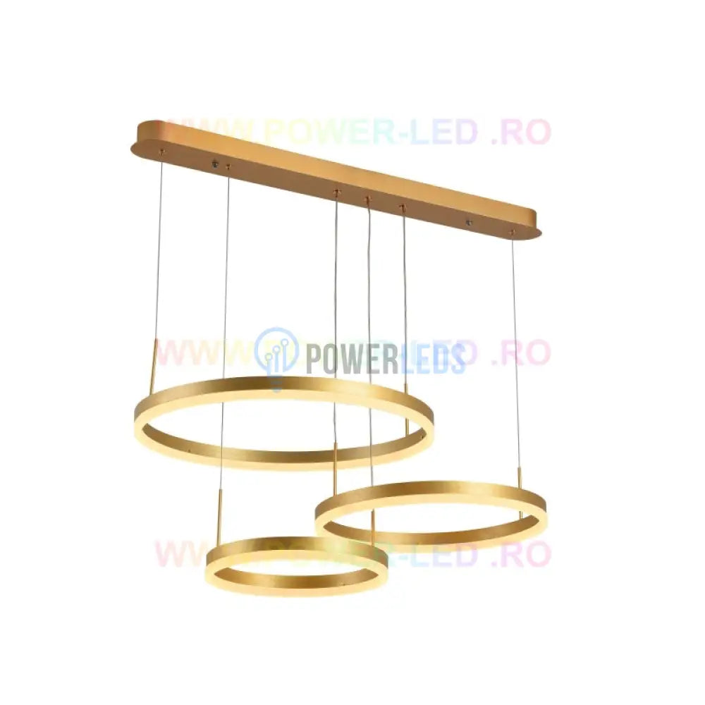 Lustra Led 150W Cassandra Circle Gold 3 Segmente Echivalent 600W Lighting Fixtures