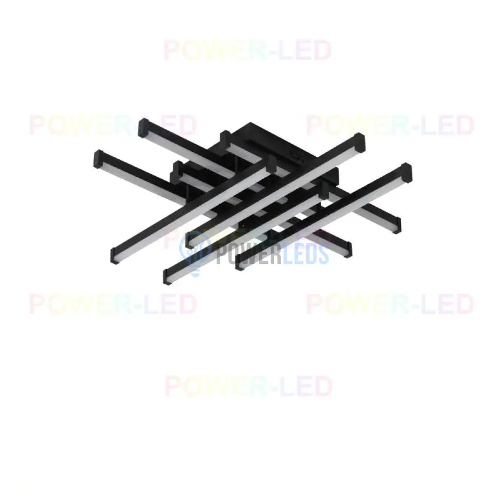 Lustra Led 160W 8 Lines Design Black Telecomanda Lighting Fixtures