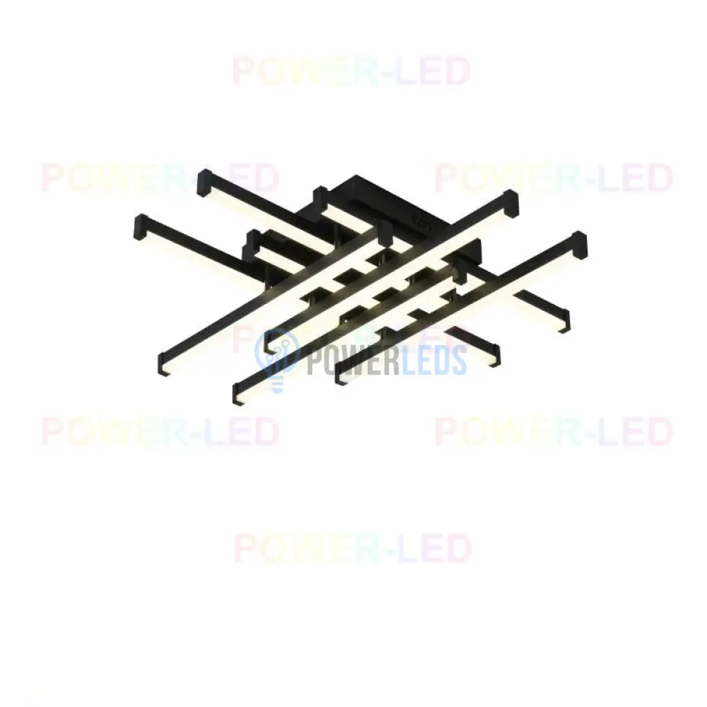 Lustra Led 160W 8 Lines Design Black Telecomanda Lighting Fixtures