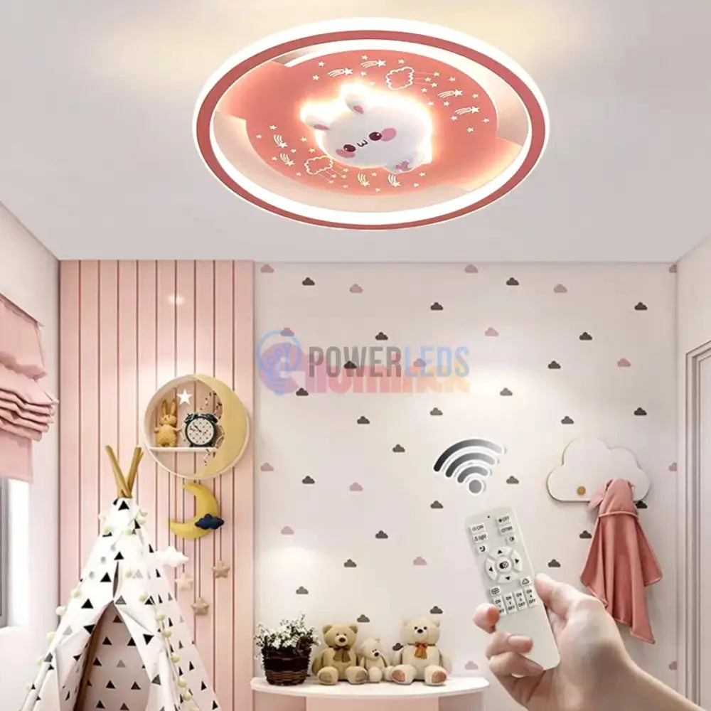 Lustra Led 160W Pink Bunny Echivalent 500W Telecomanda Lighting Fixtures