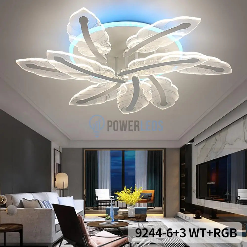 Lustra Led 162W Maxi Pyu Feather Rgb Echivalent 700W Lighting Fixtures