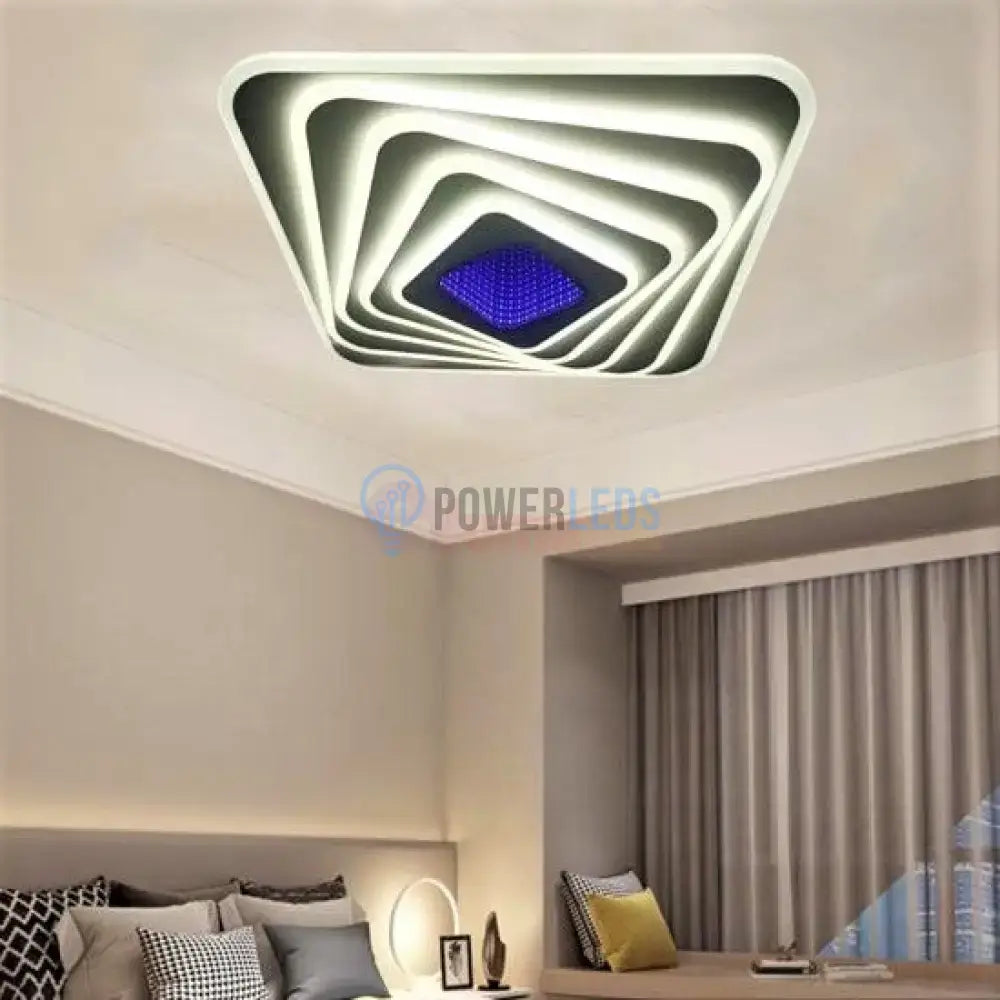 Lustra Led 174W Levels 3D Rgb Square Telecomanda Lighting Fixtures