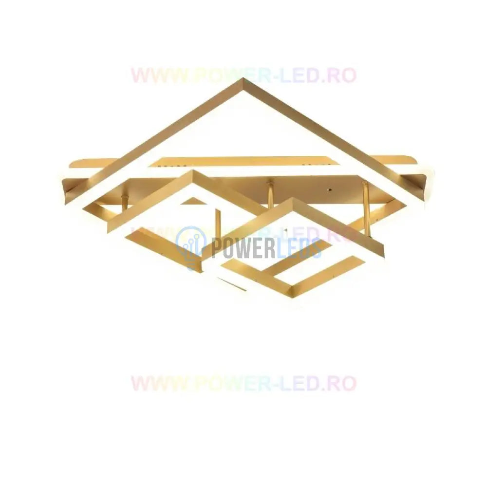 Lustra Led 182W Allis Squares Gold Telecomanda Lighting Fixtures