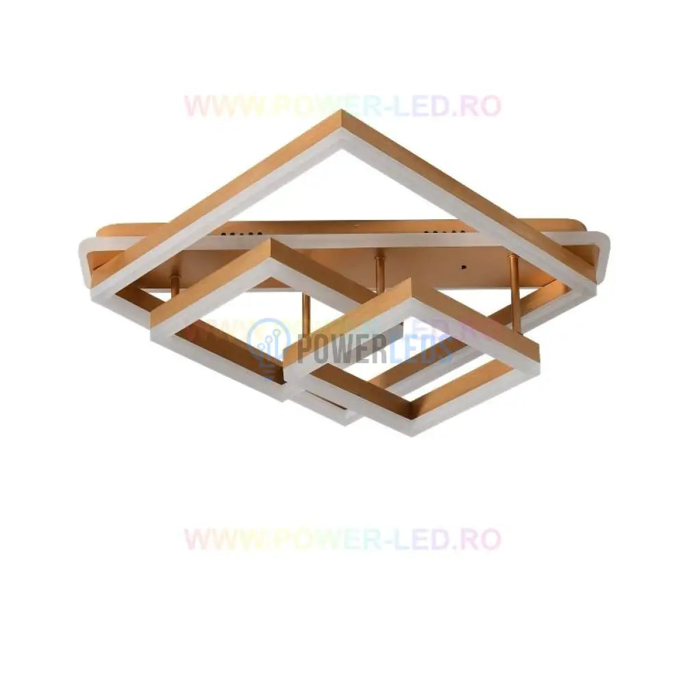 Lustra Led 182W Allis Squares Gold Telecomanda Lighting Fixtures