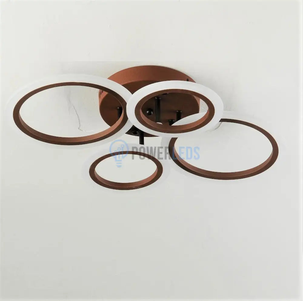 Lustra Led 2 + 2 Circle Brown Echivalent 400W Telecomanda Lighting Fixtures
