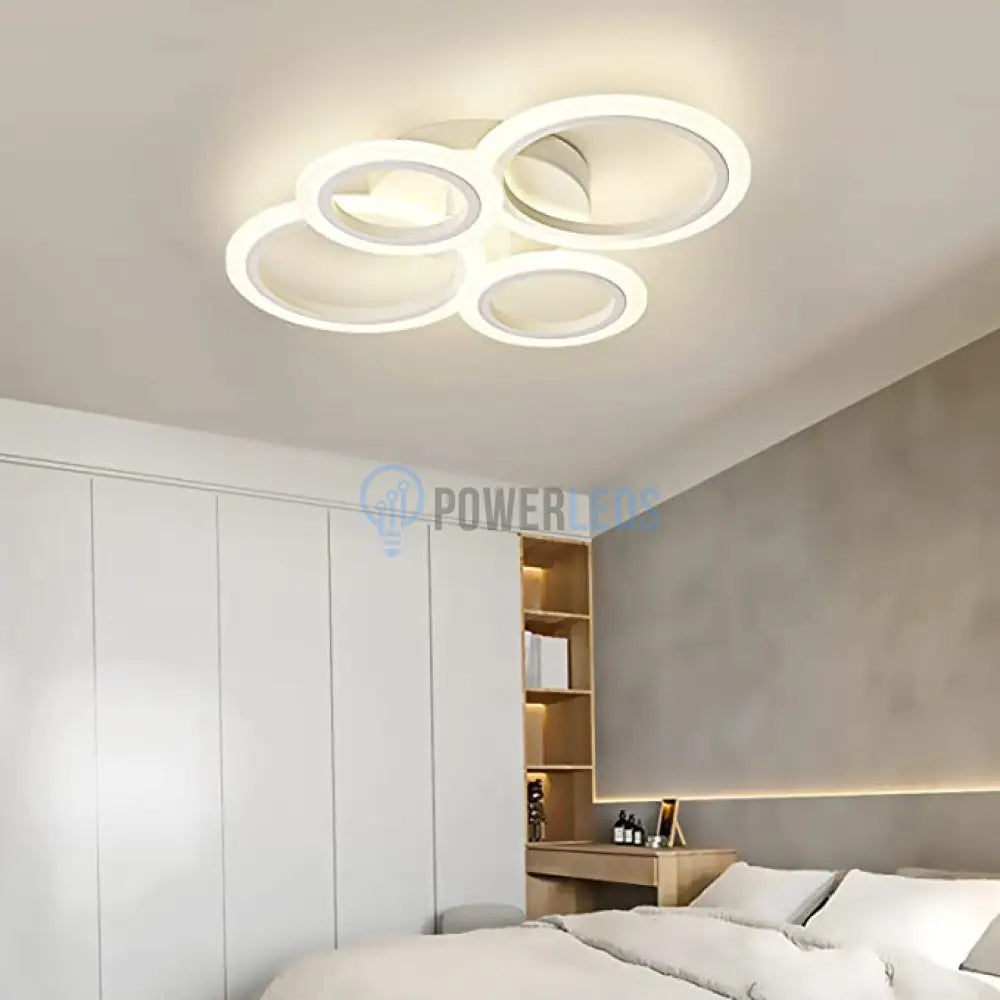 Lustra Led 2 + 2 Circle Design Alb Echivalent 400W Telecomanda Lighting Fixtures