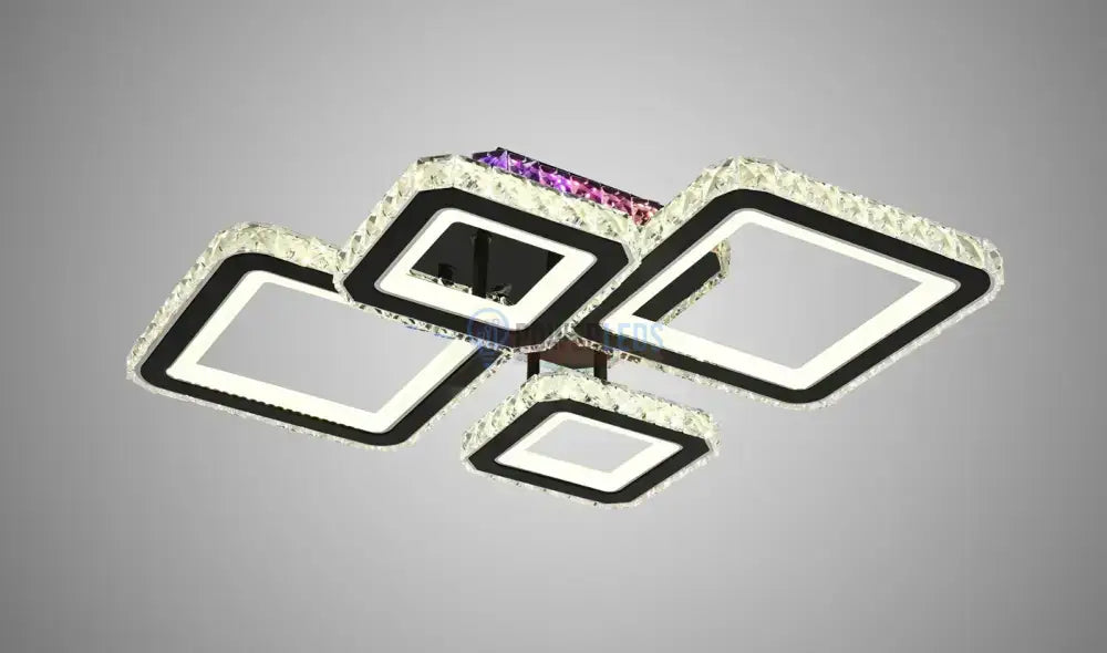Lustra Led 2 + 2 Diamond Rgb Black Cristal Echivalent 400W Lighting Fixtures