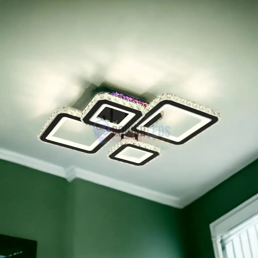 Lustra Led 2 + 2 Diamond Rgb Black Cristal Echivalent 400W Lighting Fixtures