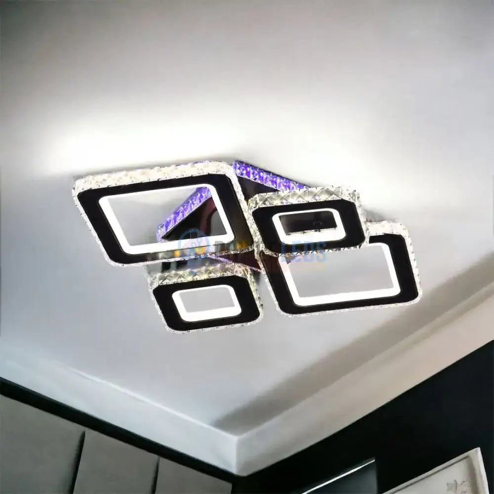 Lustra Led 2 + 2 Diamond Rgb Black Cristal Echivalent 400W Lighting Fixtures