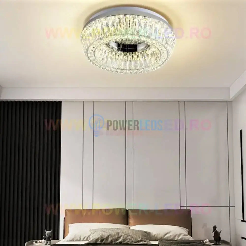 Lustra Led 200W Lora Maxi Cristal Telecomanda Lighting Fixtures