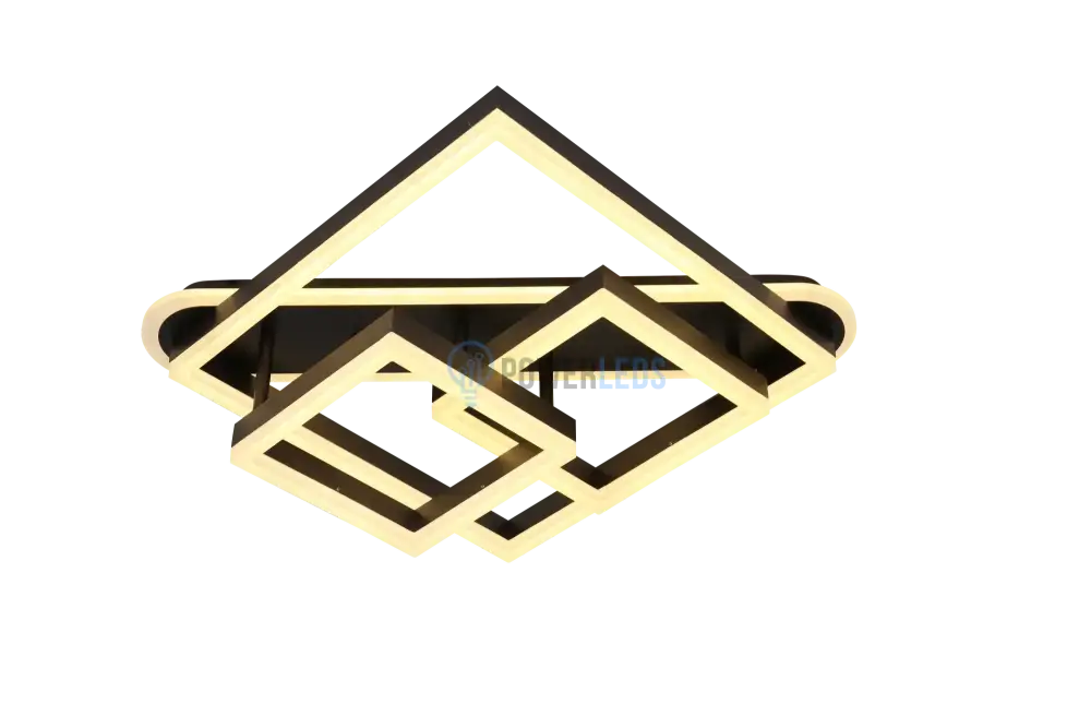 Lustra Led 240W Three Square Design Maro Telecomanda Lighting Fixtures