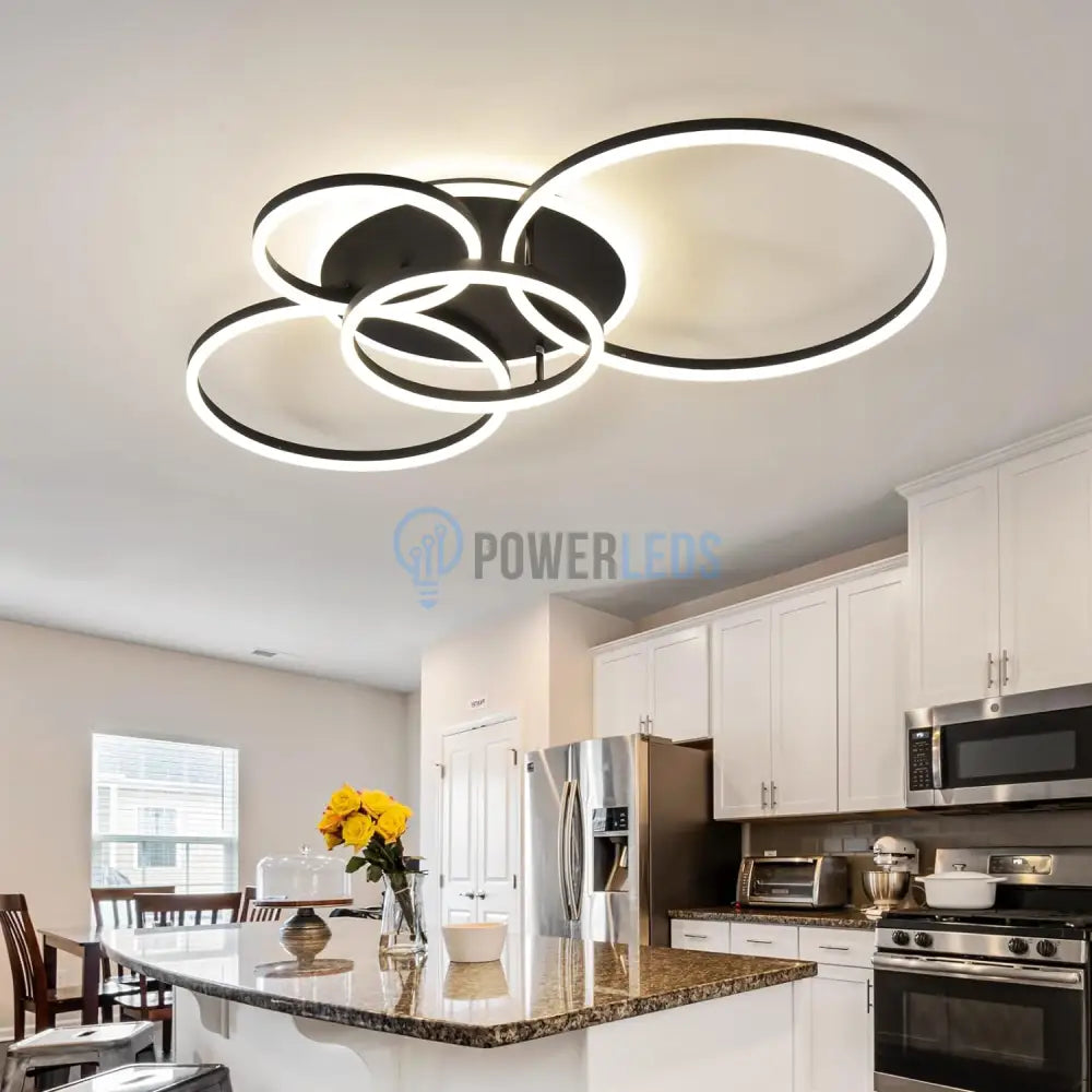 Lustra Led 264W Circle Brown Luxury Echivalent 1200W Telecomanda Lighting Fixtures