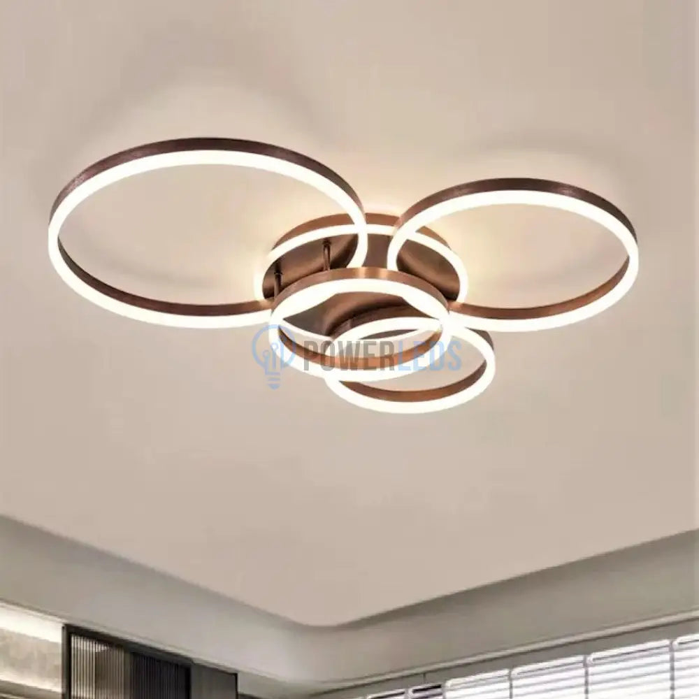 Lustra Led 264W Circle Brown Luxury Echivalent 1200W Telecomanda Lighting Fixtures