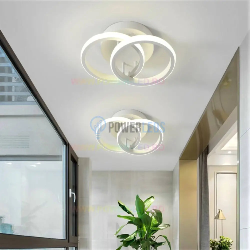 Lustra Led 28W Double Ring Alb Echivalent 150W Lighting Fixtures