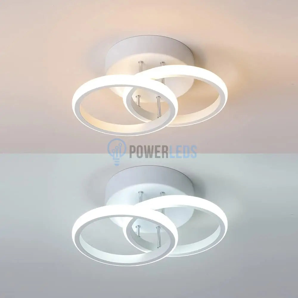 Lustra Led 28W Double Ring Alb Echivalent 150W Lighting Fixtures