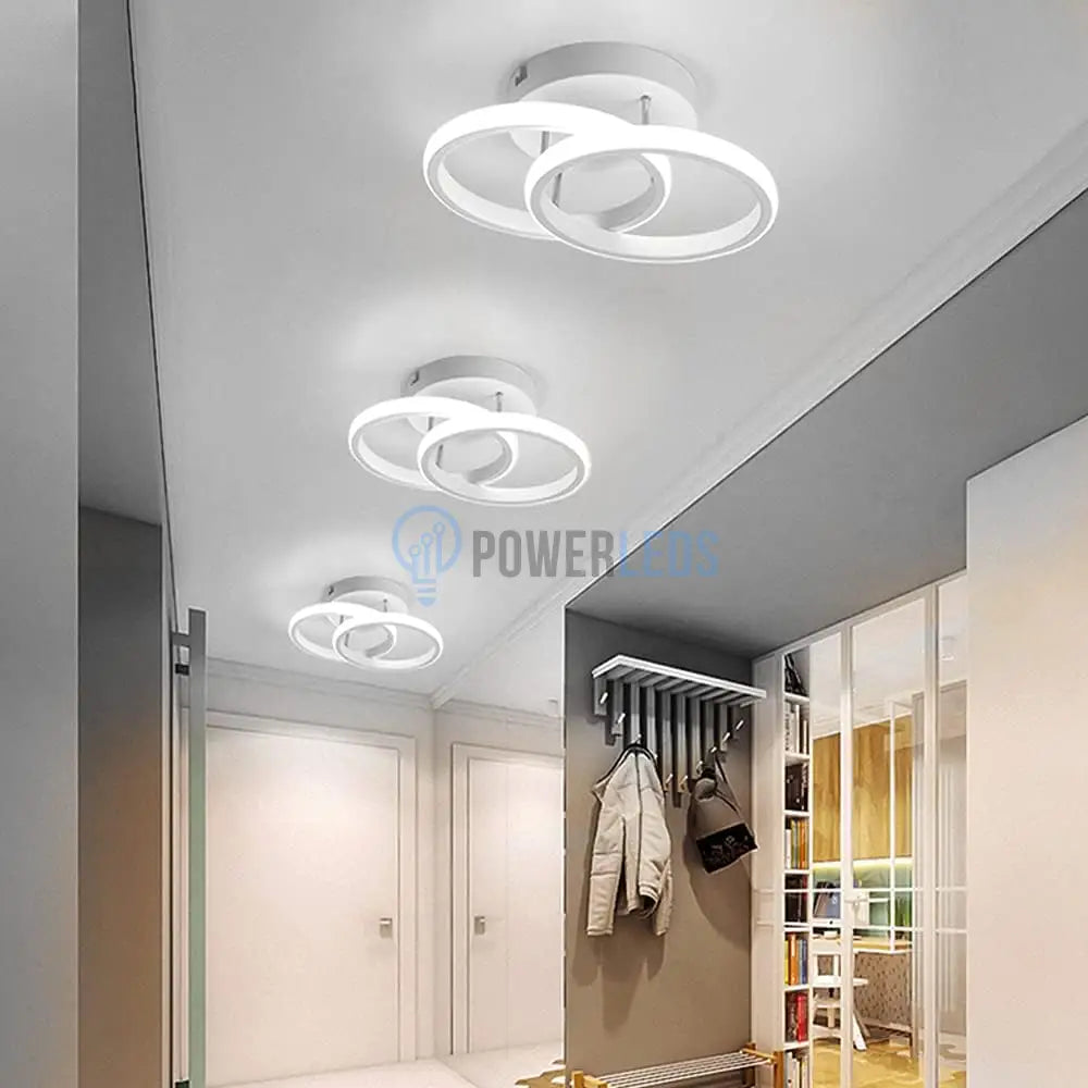 Lustra Led 28W Double Ring Alb Echivalent 150W Lighting Fixtures