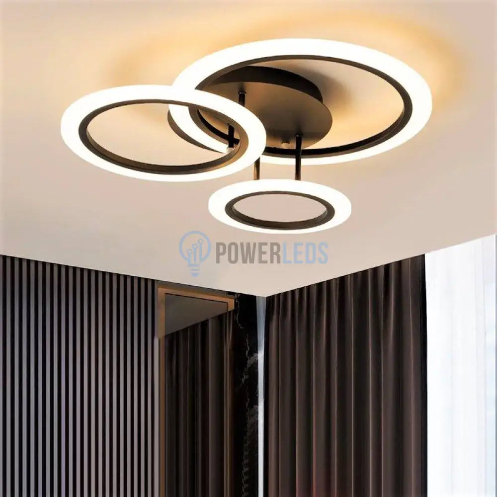 Lustra Led 66W 3 Brown Circle Echivalent 300W Telecomanda Lighting Fixtures