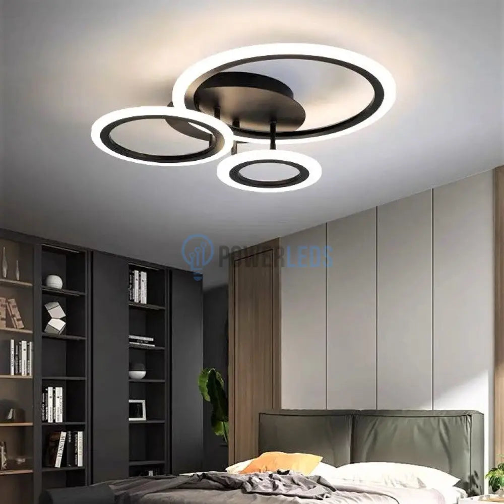 Lustra Led 66W 3 Brown Circle Echivalent 300W Telecomanda Lighting Fixtures