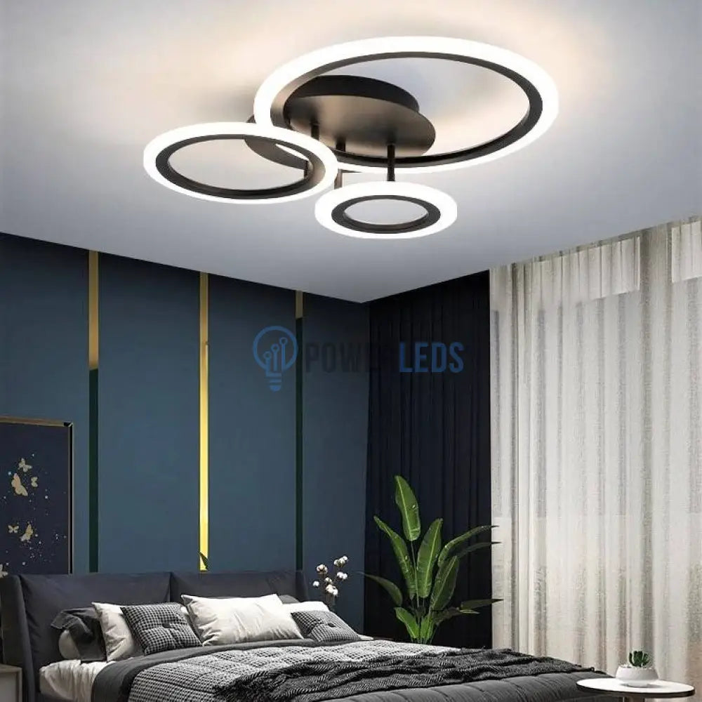 Lustra Led 66W 3 Brown Circle Echivalent 300W Telecomanda Lighting Fixtures