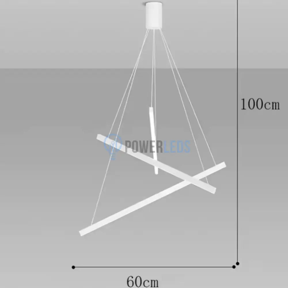 Lustra LED 3 Geometric WHITE LINES Suspendata Echivalent 400W powerleds.ro