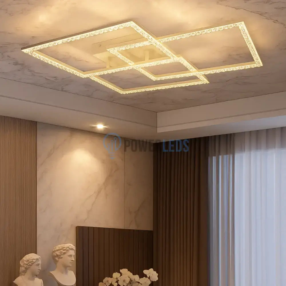 Lustra LED Aplicata Cristal White 80W 3IN1 powerleds.ro